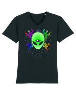 Trippy Rave Alien Sacred Geometry Spiritual Tricou mânecă scurtă guler V Bărbat Presenter