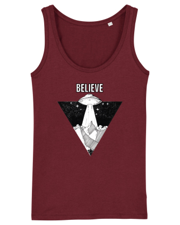 UFO Believe Alien Abduction Burgundy