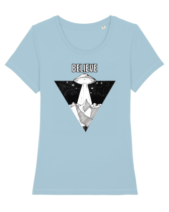 UFO Believe Alien Abduction Sky Blue