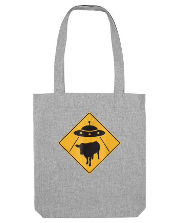 UFO Cow Abduction Warning Sign Heather Grey