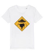 UFO Cow Abduction Warning Sign Tricou mânecă scurtă  Copii Mini Creator