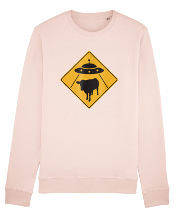 UFO Cow Abduction Warning Sign Candy Pink