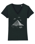 UFO Pyramid Alien Tricou mânecă scurtă guler V Damă Evoker