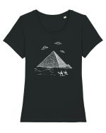 UFO Pyramid Alien Tricou mânecă scurtă guler larg fitted Damă Expresser