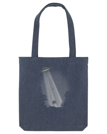 UFO Space Alien Abduction Flying Saucer Midnight Blue