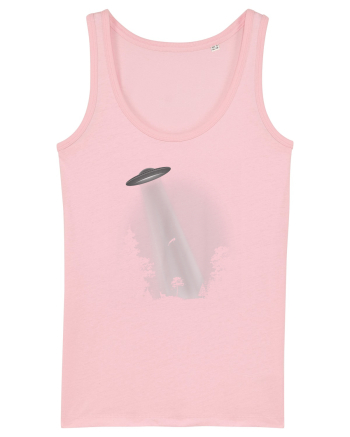 UFO Space Alien Abduction Flying Saucer Cotton Pink