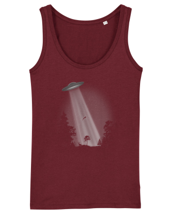 UFO Space Alien Abduction Flying Saucer Burgundy