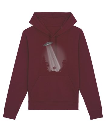 UFO Space Alien Abduction Flying Saucer Burgundy