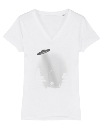 UFO Space Alien Abduction Flying Saucer White