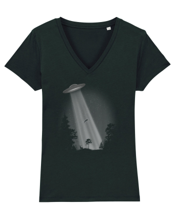 UFO Space Alien Abduction Flying Saucer Black