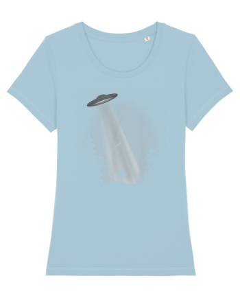 UFO Space Alien Abduction Flying Saucer Sky Blue