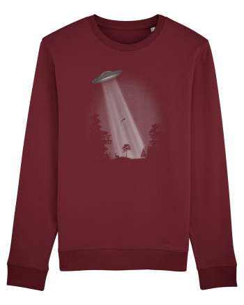 UFO Space Alien Abduction Flying Saucer Burgundy