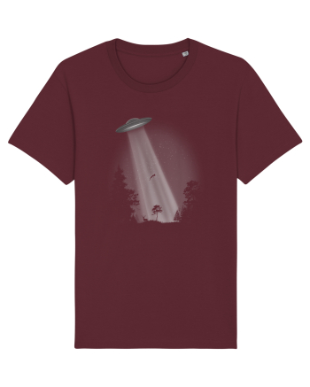 UFO Space Alien Abduction Flying Saucer Burgundy