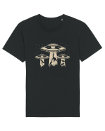 Vintage Dinosaur Alien Abduction Tricou mânecă scurtă Unisex Rocker