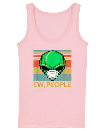 Vintage Ew People Alien Head Wearing Face Mask Cotton Pink
