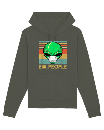 Vintage Ew People Alien Head Wearing Face Mask Khaki