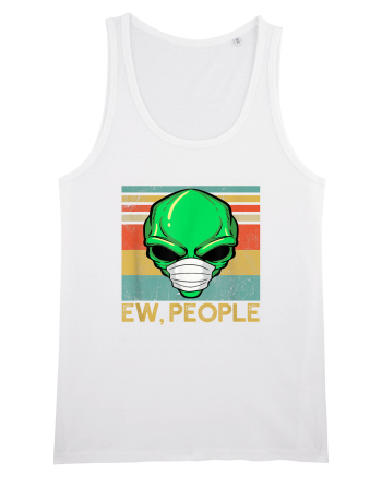 Vintage Ew People Alien Head Wearing Face Mask White