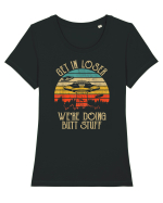 Vintage Get In Loser Were Doing Butt Stuff Alien UFO Tricou mânecă scurtă guler larg fitted Damă Expresser