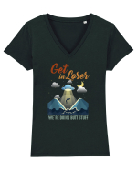 Vintage Get In Loser Were Doing Butt Stuff Tricou mânecă scurtă guler V Damă Evoker