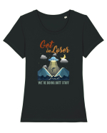 Vintage Get In Loser Were Doing Butt Stuff Tricou mânecă scurtă guler larg fitted Damă Expresser