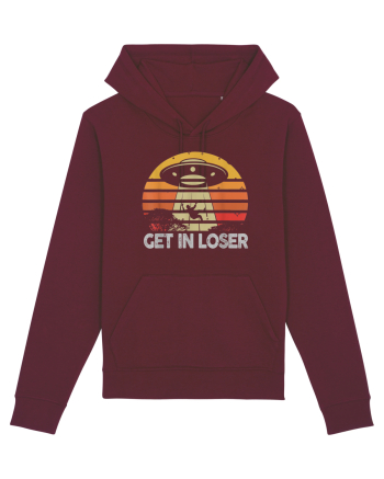 Vintage Retro Get In Loser Alien Burgundy