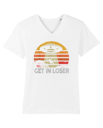 Vintage Retro Get In Loser Alien White