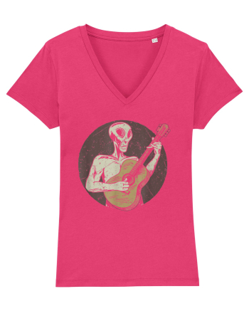 Vintage Style Alien For Guitar Players Raspberry