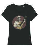 Vintage Style Alien For Guitar Players Tricou mânecă scurtă guler larg fitted Damă Expresser