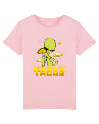 Were Here For Tacos Space Alien Cotton Pink