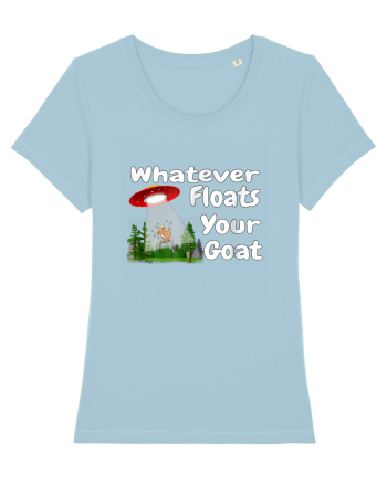 Whatever Floats Your Goat UFO Spaceship Alien Abduction Sky Blue