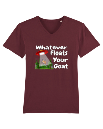 Whatever Floats Your Goat UFO Spaceship Alien Abduction Burgundy