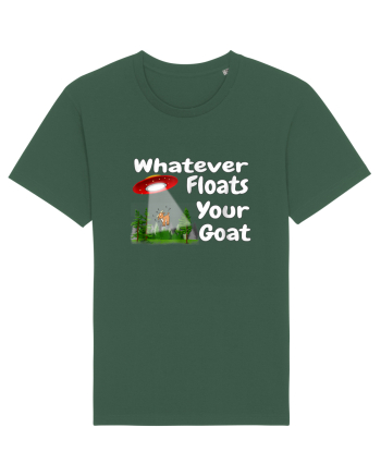 Whatever Floats Your Goat UFO Spaceship Alien Abduction Bottle Green