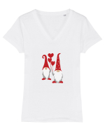 Valentine`s Gnoms Tricou mânecă scurtă guler V Damă Evoker
