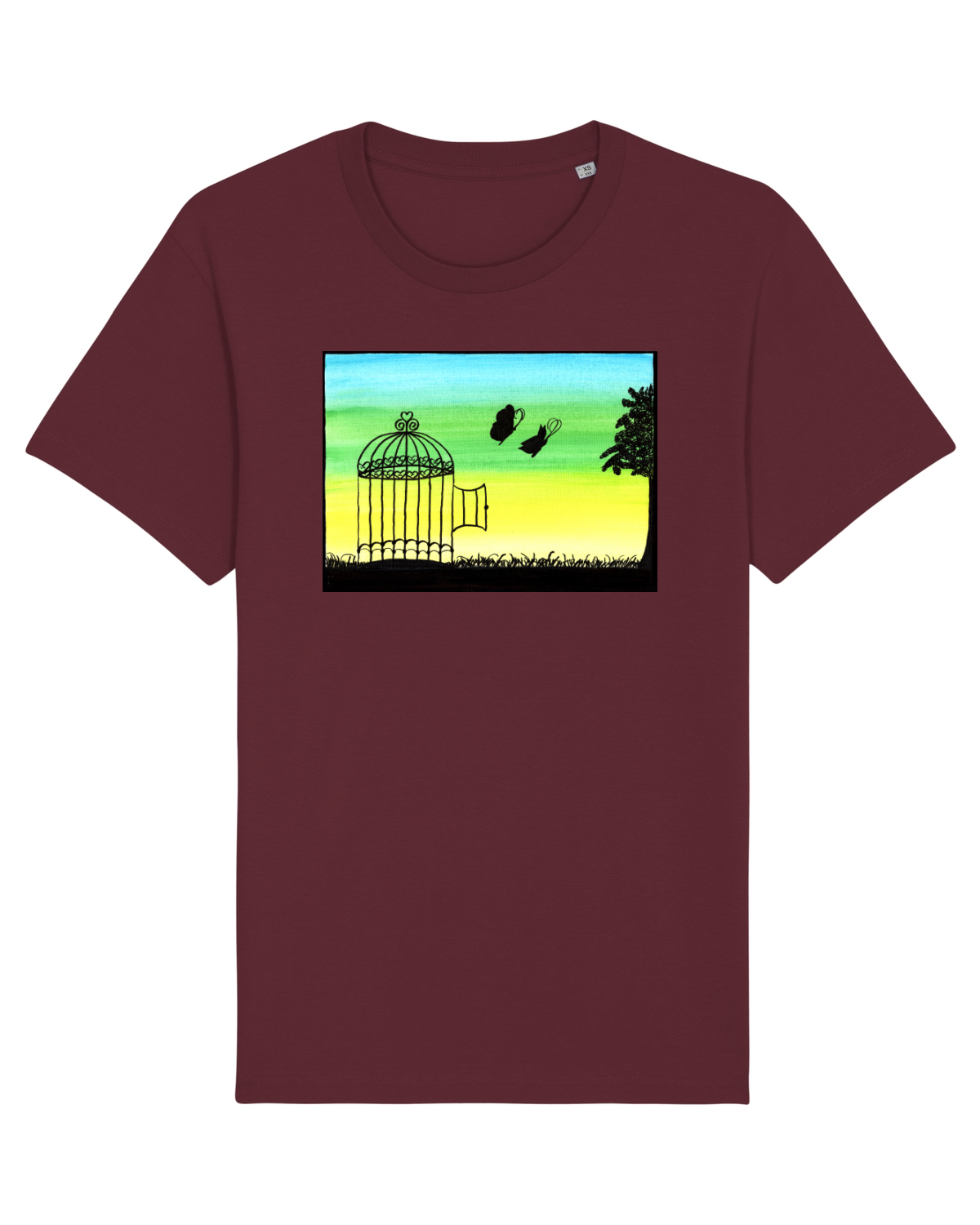 Tricou mânecă scurtă Unisex Rocker Burgundy