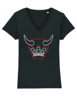 Devil skull Tricou mânecă scurtă guler V Damă Evoker