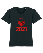 Ziua Indragostitilor 2021!inima de trandafiri Tricou mânecă scurtă guler V Bărbat Presenter