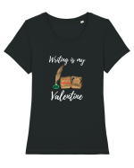 Scrisul  este dragostea mea de Ziua Indragostitilor Tricou mânecă scurtă guler larg fitted Damă Expresser