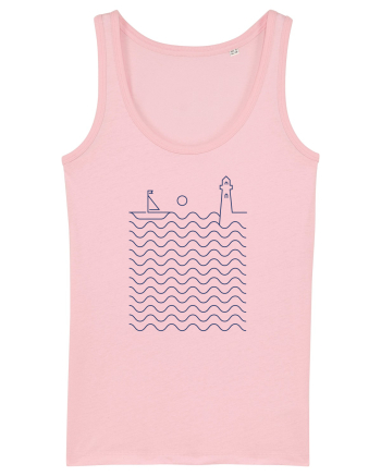 Port pe Mare - Peisaj Din Linii Cotton Pink