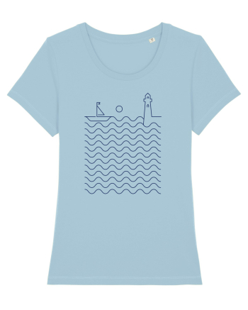 Port pe Mare - Peisaj Din Linii Sky Blue