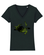 Green Turtle Tricou mânecă scurtă guler V Damă Evoker