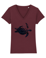 Electric turtle Tricou mânecă scurtă guler V Damă Evoker