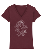 Cocori in zbor Tricou mânecă scurtă guler V Damă Evoker