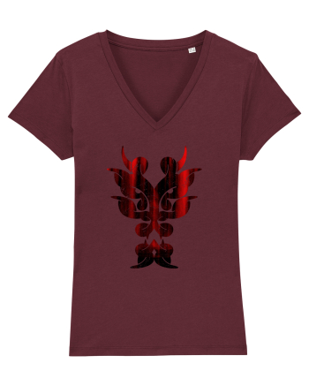 Dragon în Stil Tribal Burgundy