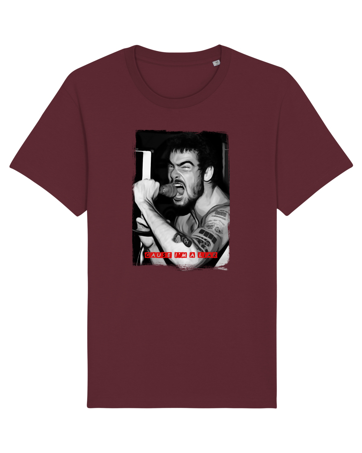 Tricou mânecă scurtă Unisex Rocker Burgundy