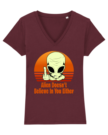 Alien Doesn't Believe in You Either Burgundy
