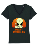 Area 51 Roswell NM Tricou mânecă scurtă guler V Damă Evoker