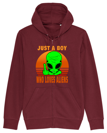 Just A Boy Who Loves Aliens Burgundy