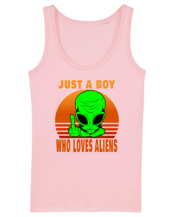 Just A Boy Who Loves Aliens Cotton Pink