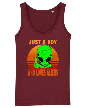 Just A Boy Who Loves Aliens Burgundy