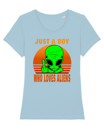 Just A Boy Who Loves Aliens Sky Blue